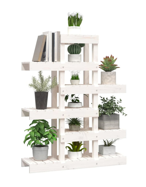 Încărcați imaginea în vizualizatorul Galerie, Suport pentru plante, alb, 85x25x109,5 cm, lemn masiv de pin Lando - Lando

