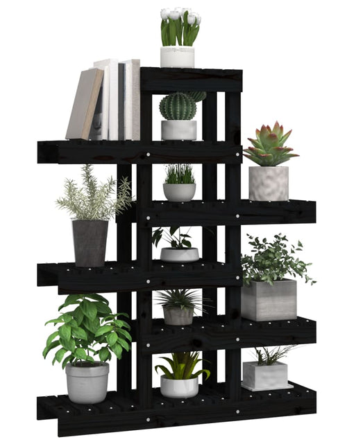 Încărcați imaginea în vizualizatorul Galerie, Suport pentru plante, negru, 85x25x109,5 cm, lemn masiv de pin Lando - Lando
