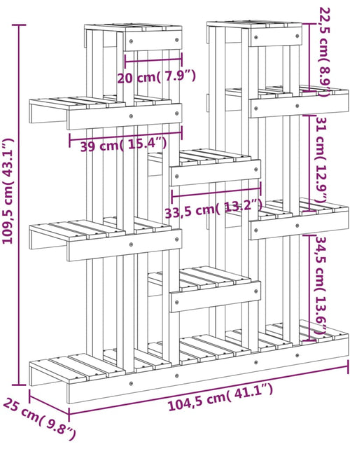 Încărcați imaginea în vizualizatorul Galerie, Suport pentru plante,maro miere,104,5x25x109,5cm lemn masiv pin Lando - Lando
