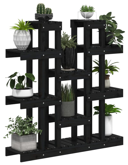 Încărcați imaginea în vizualizatorul Galerie, Suport pentru plante, negru,104,5x25x109,5cm, lemn masiv de pin Lando - Lando
