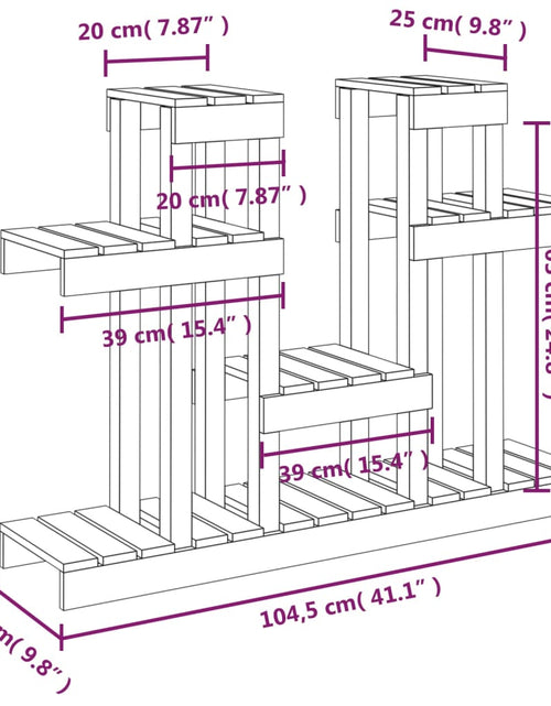 Загрузите изображение в средство просмотра галереи, Suport pentru plante, maro, 104,5x25x77,5 cm, lemn masiv de pin Lando - Lando
