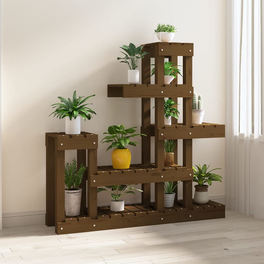 Suport pentru plante, maro, 92x25x97 cm, lemn masiv de pin Lando - Lando