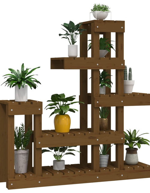 Încărcați imaginea în vizualizatorul Galerie, Suport pentru plante, maro, 92x25x97 cm, lemn masiv de pin Lando - Lando
