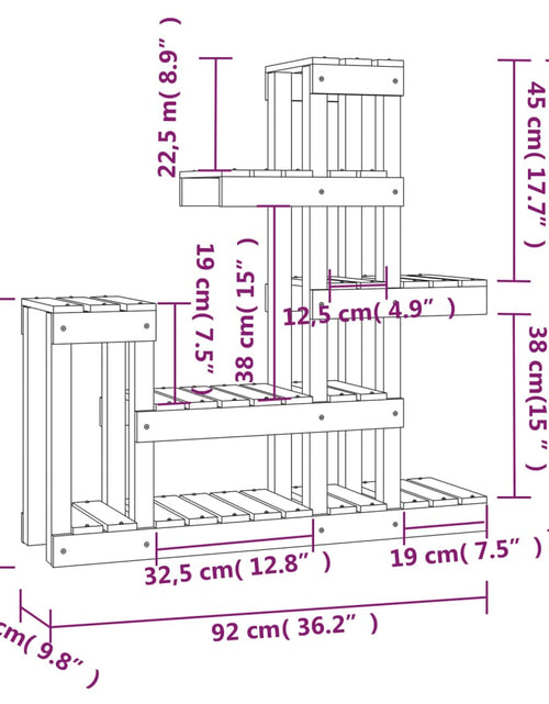 Загрузите изображение в средство просмотра галереи, Suport pentru plante, maro, 92x25x97 cm, lemn masiv de pin Lando - Lando
