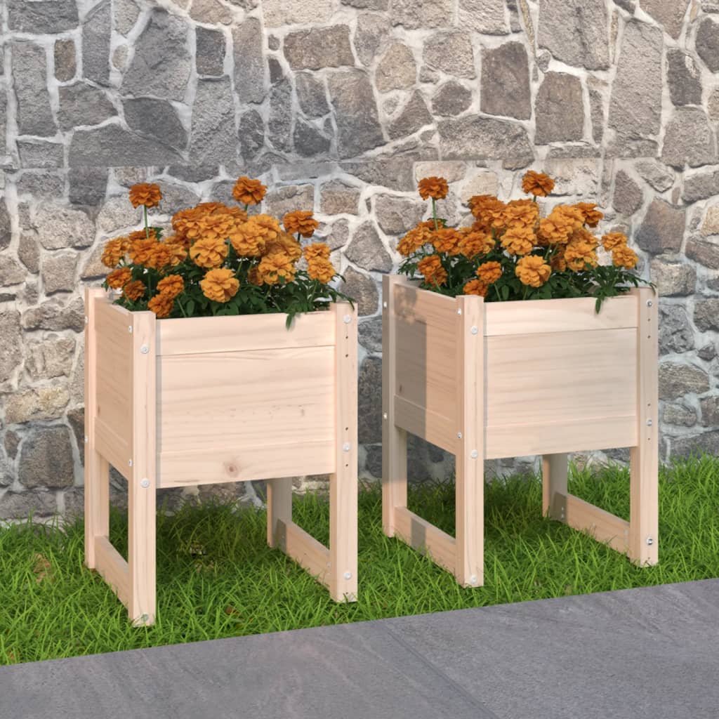 Jardiniere, 2 buc, 40x40x52,5 cm, lemn masiv de pin - Lando