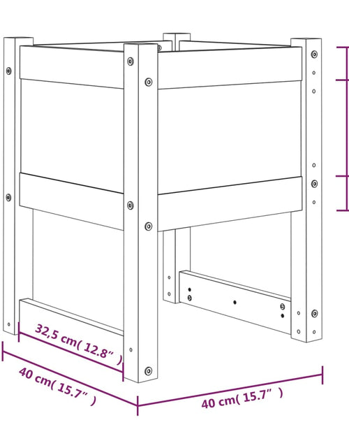 Încărcați imaginea în vizualizatorul Galerie, Jardiniere, 2 buc., gri, 40x40x52,5 cm, lemn masiv de pin - Lando
