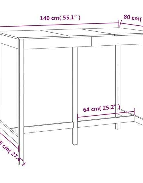 Încărcați imaginea în vizualizatorul Galerie, Masă de bar, gri, 140x80x110 cm, lemn masiv de pin - Lando
