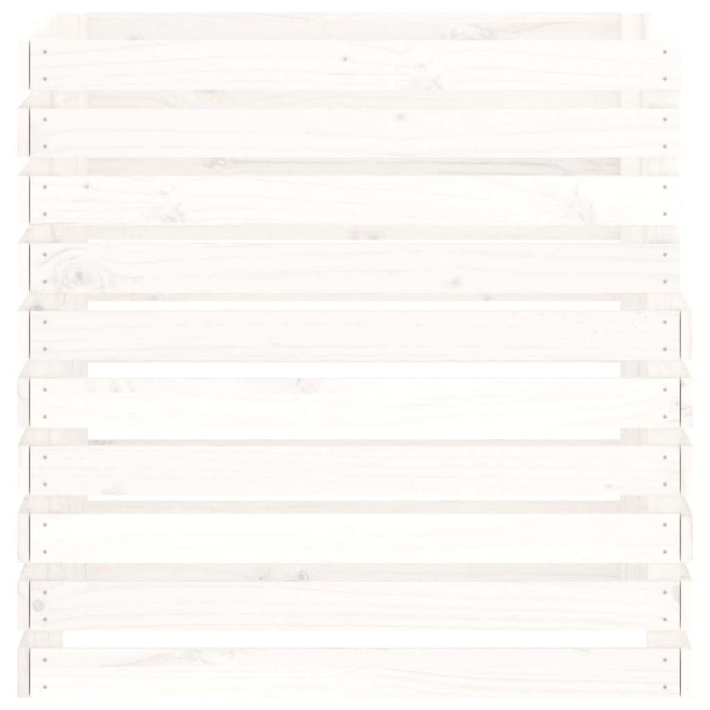 Compostor, alb, 80x80x78 cm, lemn masiv de pin Lando - Lando