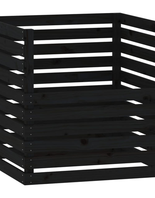 Încărcați imaginea în vizualizatorul Galerie, Compostor, negru, 80x80x78 cm, lemn masiv de pin Lando - Lando
