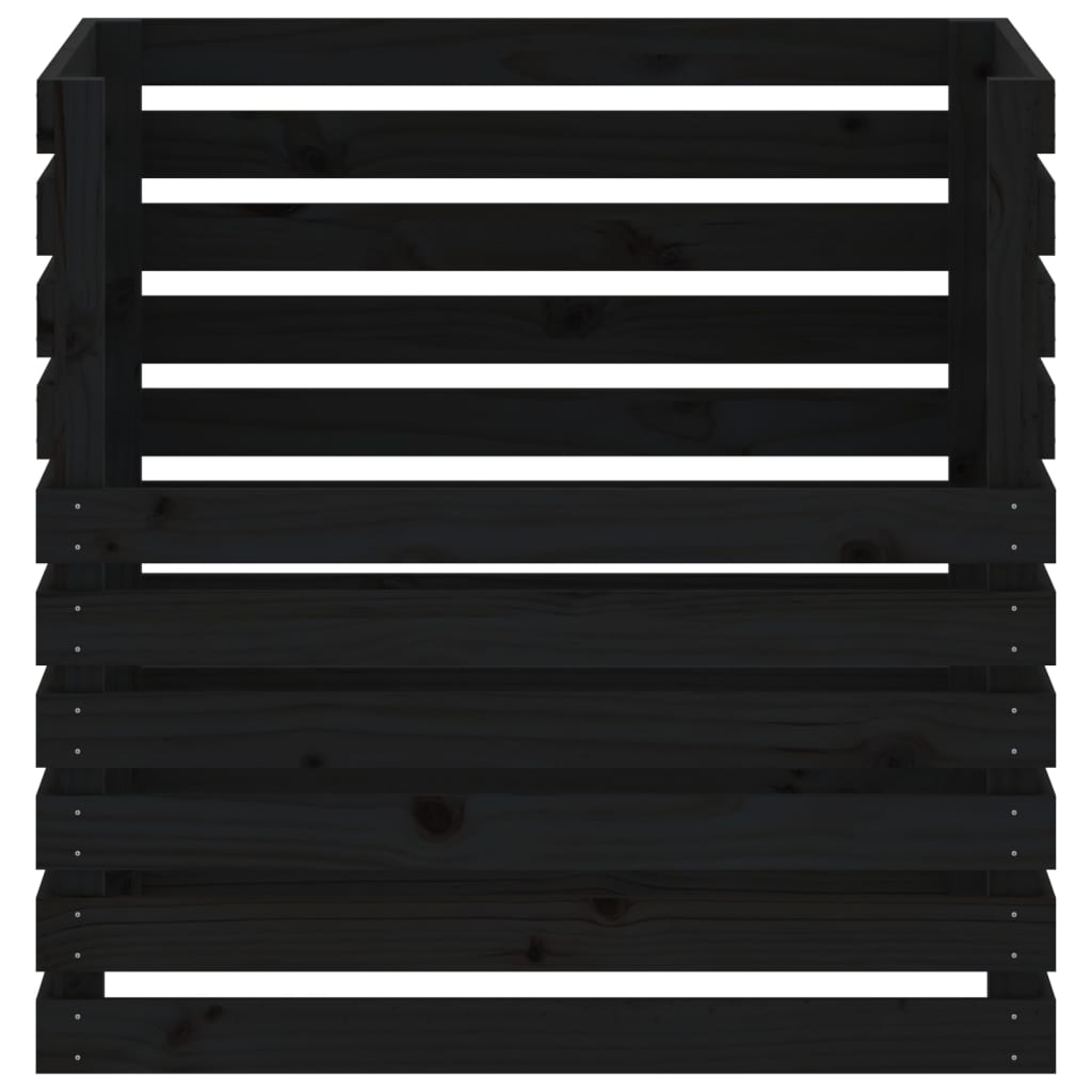 Compostor, negru, 80x80x78 cm, lemn masiv de pin Lando - Lando