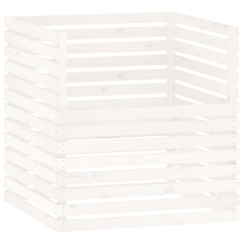 Compostor, alb, 100x100x102 cm, lemn masiv de pin Lando - Lando