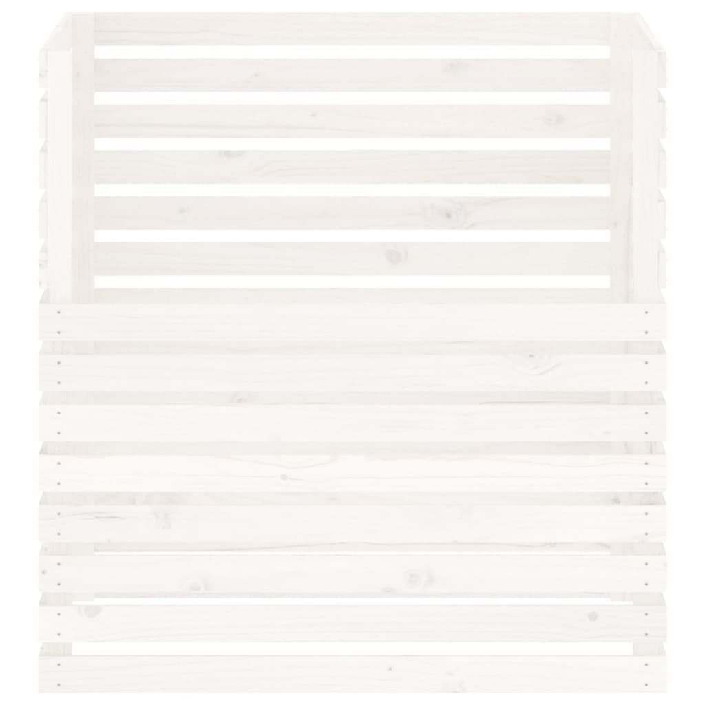 Compostor, alb, 100x100x102 cm, lemn masiv de pin Lando - Lando