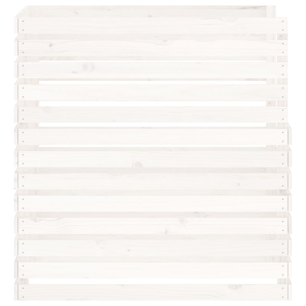 Compostor, alb, 100x100x102 cm, lemn masiv de pin Lando - Lando