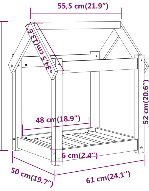 Загрузите изображение в средство просмотра галереи, Pat pentru câini, negru, 61x50x70 cm, lemn masiv de pin - Lando
