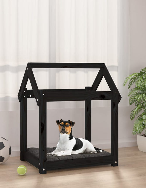 Încărcați imaginea în vizualizatorul Galerie, Pat pentru câini, negru, 61x50x70 cm, lemn masiv de pin - Lando
