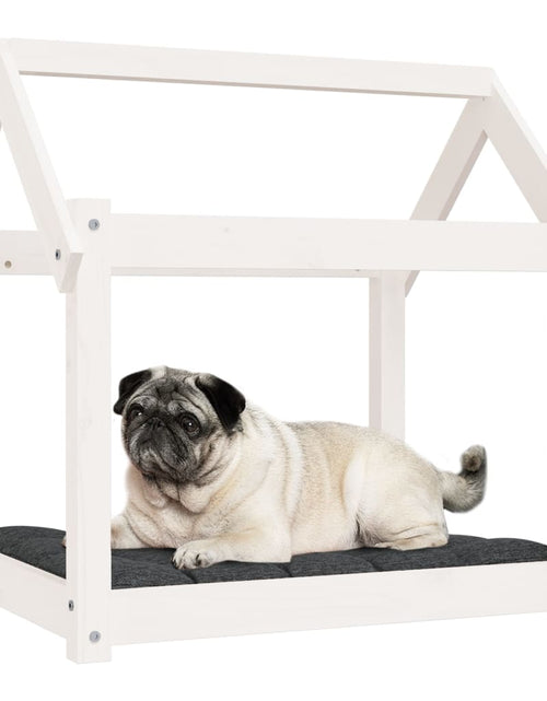 Încărcați imaginea în vizualizatorul Galerie, Pat pentru câini, alb, 71x55x70 cm, lemn masiv de pin - Lando

