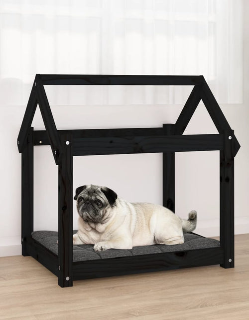 Încărcați imaginea în vizualizatorul Galerie, Pat pentru câini, negru, 71x55x70 cm, lemn masiv de pin - Lando
