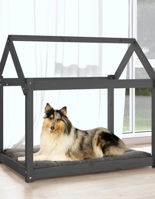 Încărcați imaginea în vizualizatorul Galerie, Pat pentru câini, gri, 101 x 70 x 90 cm, lemn masiv de pin - Lando
