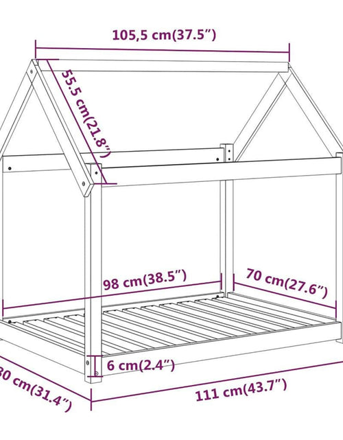Încărcați imaginea în vizualizatorul Galerie, Pat pentru câini, 111x80x100 cm, lemn masiv de pin - Lando
