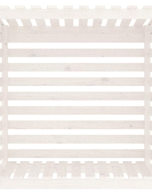Încărcați imaginea în vizualizatorul Galerie, Rastel pentru lemne de foc, alb, 108x73x108 cm, lemn masiv pin Lando - Lando

