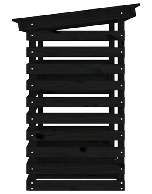 Încărcați imaginea în vizualizatorul Galerie, Rastel pentru lemne de foc, negru, 108x73x108 cm lemn masiv pin - Lando
