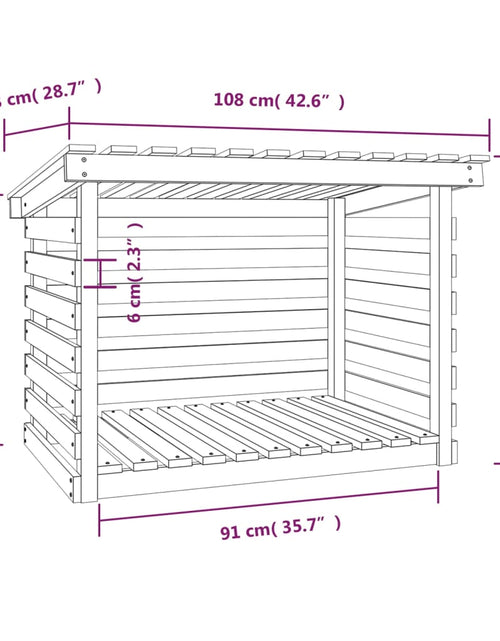 Загрузите изображение в средство просмотра галереи, Rastel pentru lemne de foc, 108x73x79 cm, lemn masiv pin - Lando
