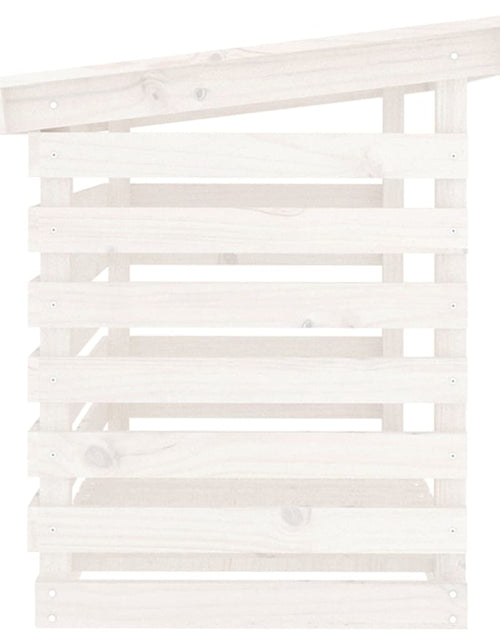 Încărcați imaginea în vizualizatorul Galerie, Rastel pentru lemne de foc, alb, 108x73x79 cm, lemn masiv pin Lando - Lando
