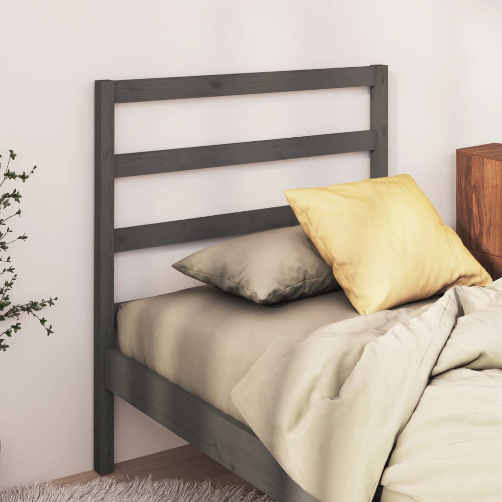 Tăblie de pat, gri, 95x4x100 cm, lemn masiv de pin - Lando