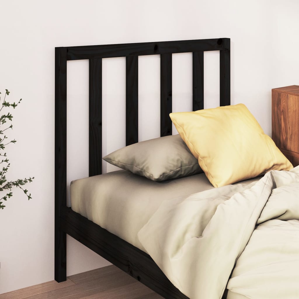 Tăblie de pat, negru, 95x4x100 cm, lemn masiv de pin - Lando