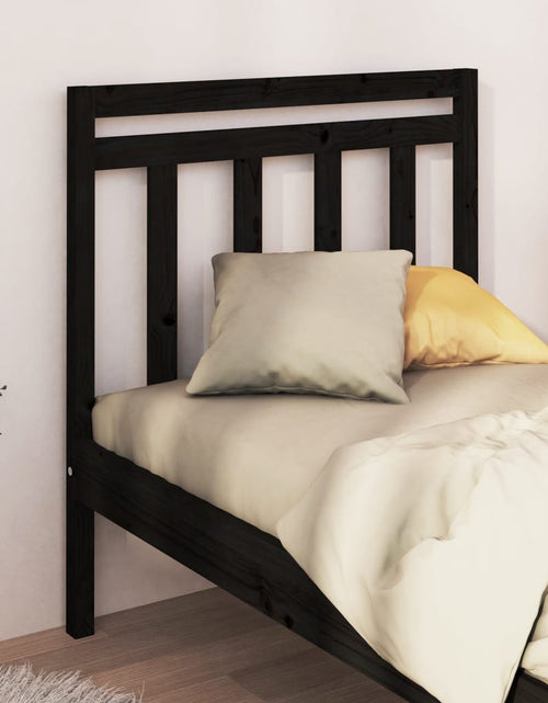 Încărcați imaginea în vizualizatorul Galerie, Tăblie de pat, negru, 95x4x100 cm, lemn masiv de pin - Lando
