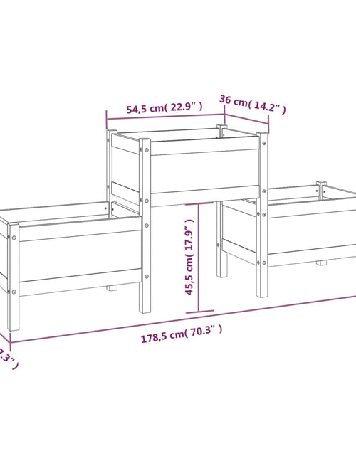Încărcați imaginea în vizualizatorul Galerie, Jardinieră, 178,5x44x75 cm, lemn masiv de pin - Lando
