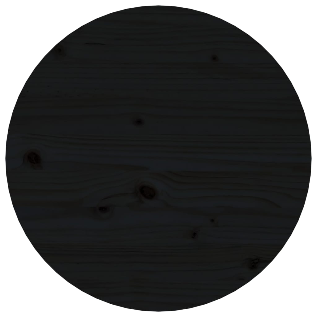 Măsuță de cafea, negru, Ø 45x40 cm, lemn masiv de pin Lando - Lando