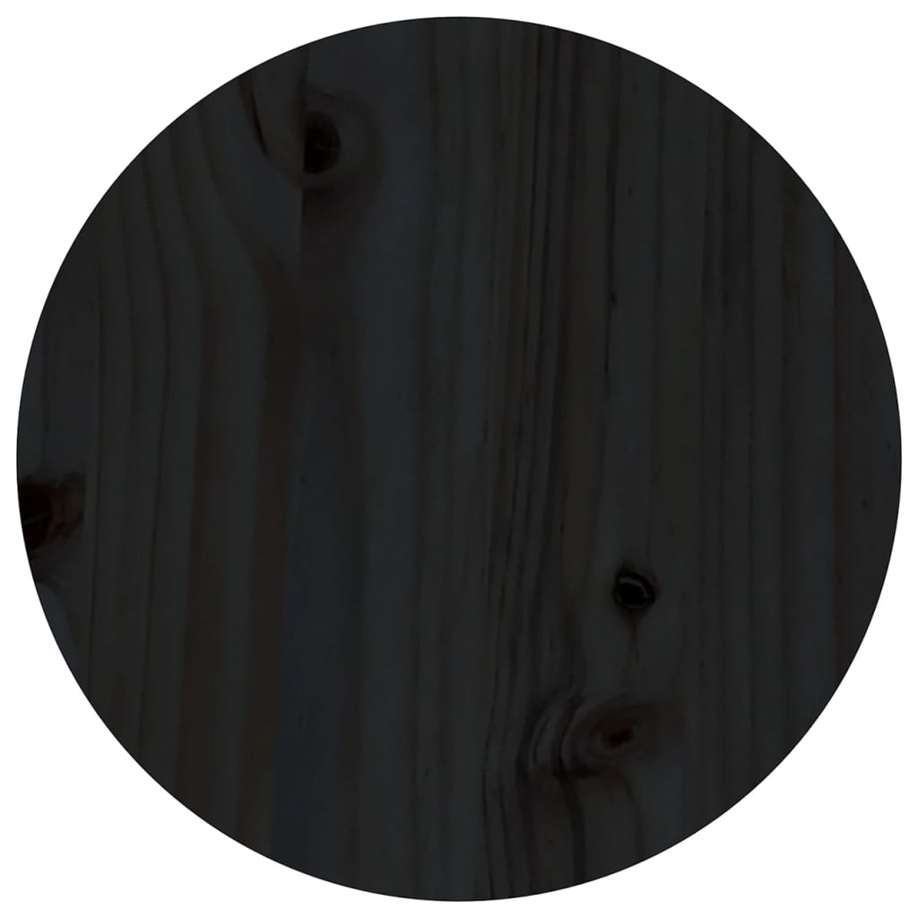 Măsuță de cafea, negru, Ø 35x35 cm, lemn masiv de pin Lando - Lando