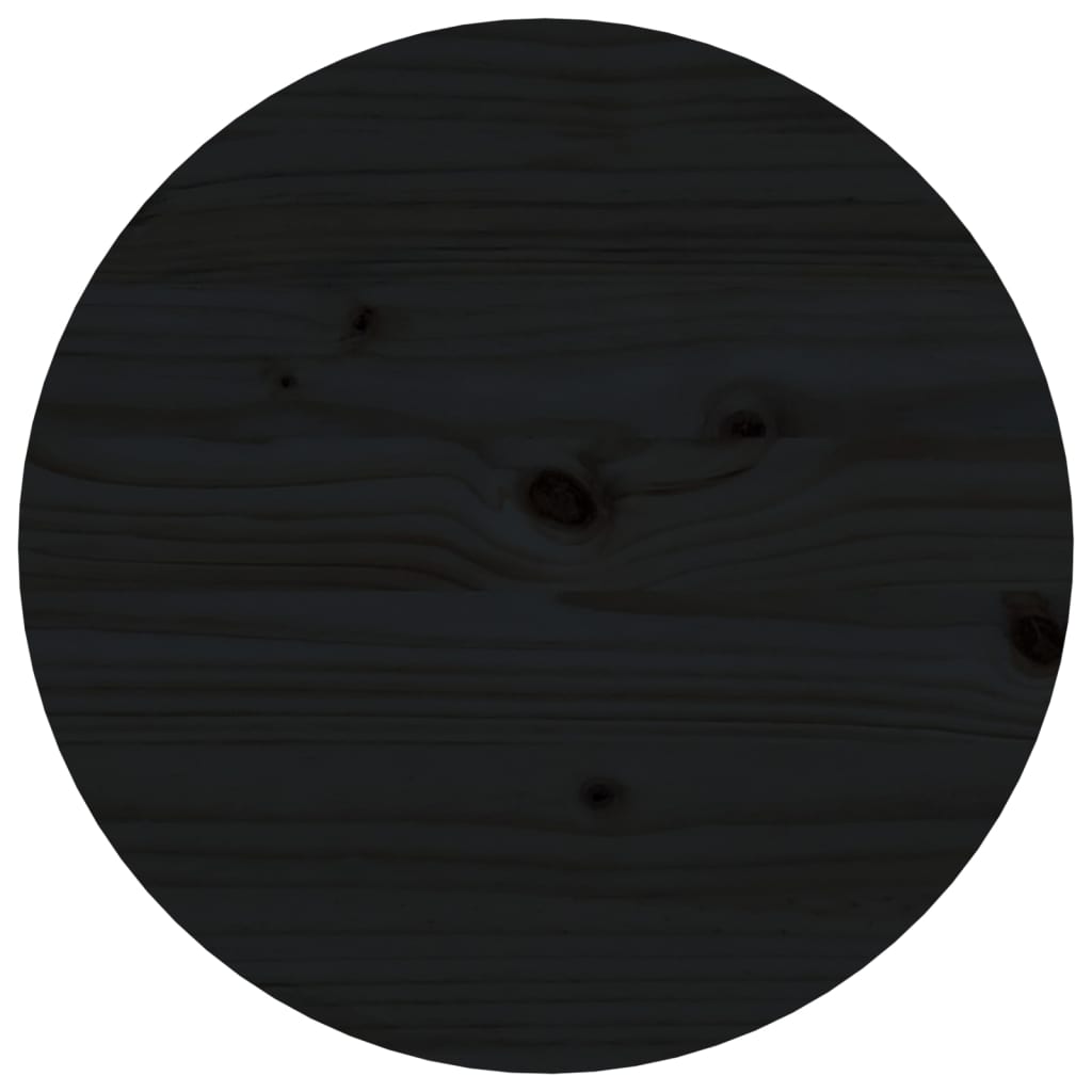Măsuță de cafea, negru, Ø 55x60 cm, lemn masiv de pin Lando - Lando