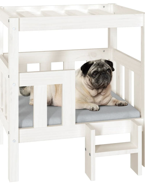 Загрузите изображение в средство просмотра галереи, Pat pentru câini, alb, 65,5x43x70 cm, lemn masiv de pin - Lando
