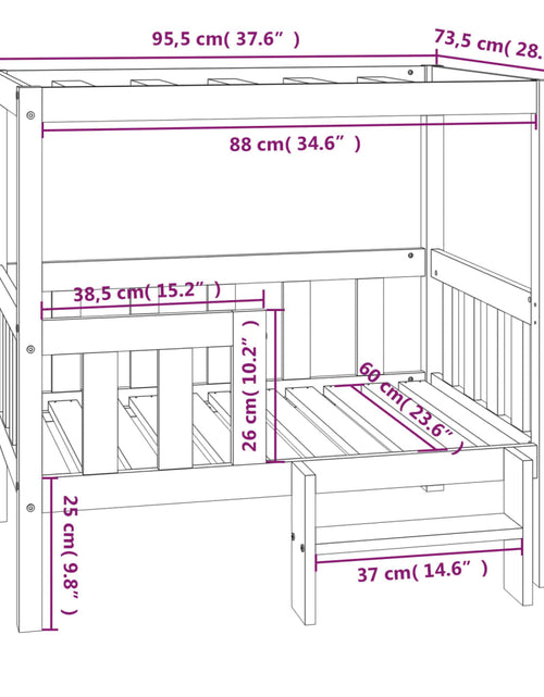 Încărcați imaginea în vizualizatorul Galerie, Pat pentru câini, 95,5x73,5x90 cm, lemn masiv de pin - Lando
