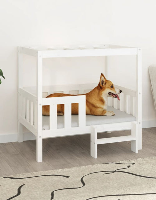 Încărcați imaginea în vizualizatorul Galerie, Pat pentru câini, alb, 95,5x73,5x90 cm, lemn masiv de pin - Lando
