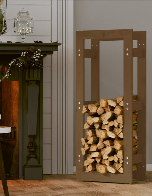 Încărcați imaginea în vizualizatorul Galerie, Rastel lemne de foc, maro miere, 41x25x100 cm, lemn masiv pin Lando - Lando

