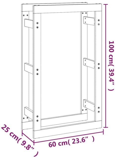 Încărcați imaginea în vizualizatorul Galerie, Rastel pentru lemne de foc, 60x25x100 cm, lemn masiv pin - Lando

