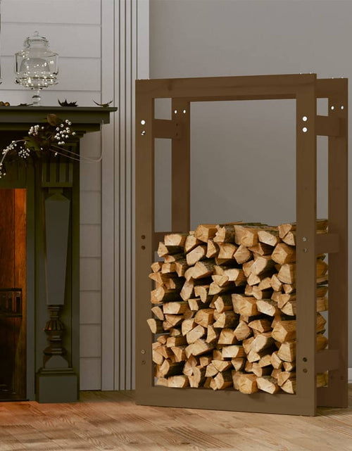 Încărcați imaginea în vizualizatorul Galerie, Rastel lemne de foc, maro miere, 60x25x100 cm, lemn masiv pin Lando - Lando
