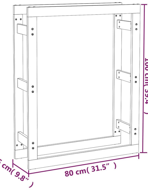 Încărcați imaginea în vizualizatorul Galerie, Rastel pentru lemne de foc, gri, 80x25x100 cm, lemn masiv pin Lando - Lando
