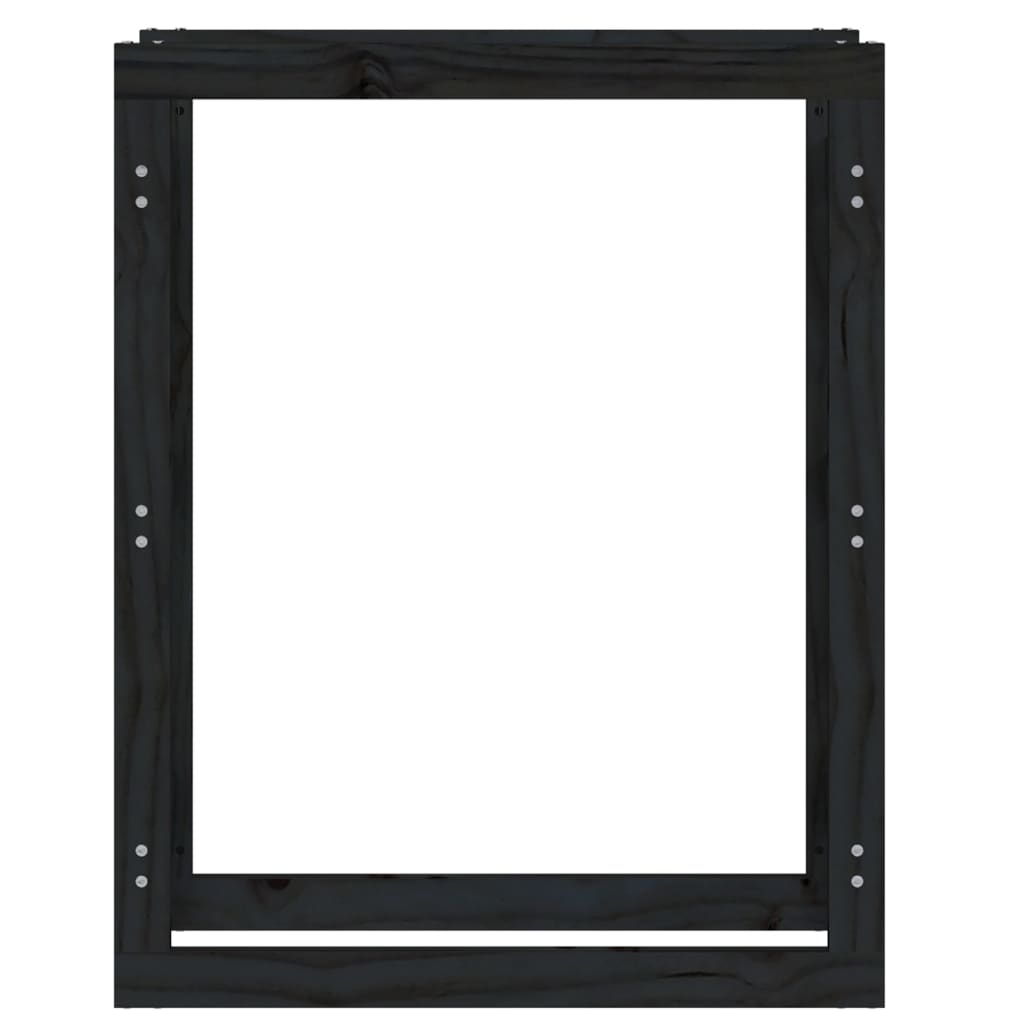 Rastel pentru lemne de foc, negru, 80x25x100 cm, lemn masiv pin Lando - Lando