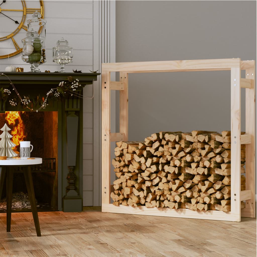Rastel pentru lemne de foc, 100x25x100 cm, lemn masiv pin - Lando