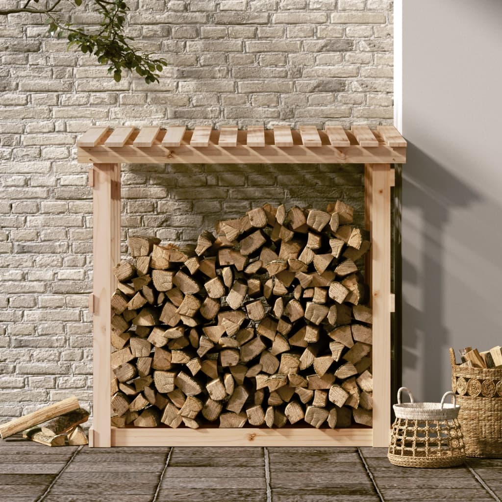 Rastel pentru lemne de foc, 108x64,5x109 cm, lemn masiv pin - Lando