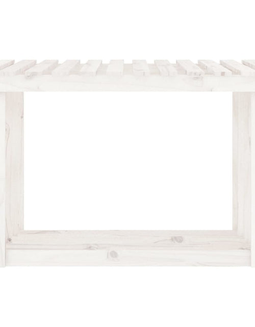 Încărcați imaginea în vizualizatorul Galerie, Rastel pentru lemne de foc, alb, 108x64,5x77 cm, lemn masiv pin Lando - Lando
