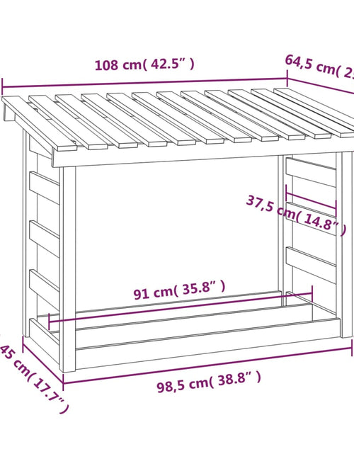 Încărcați imaginea în vizualizatorul Galerie, Rastel pentru lemne de foc, 108x64,5x78 cm, lemn masiv pin - Lando
