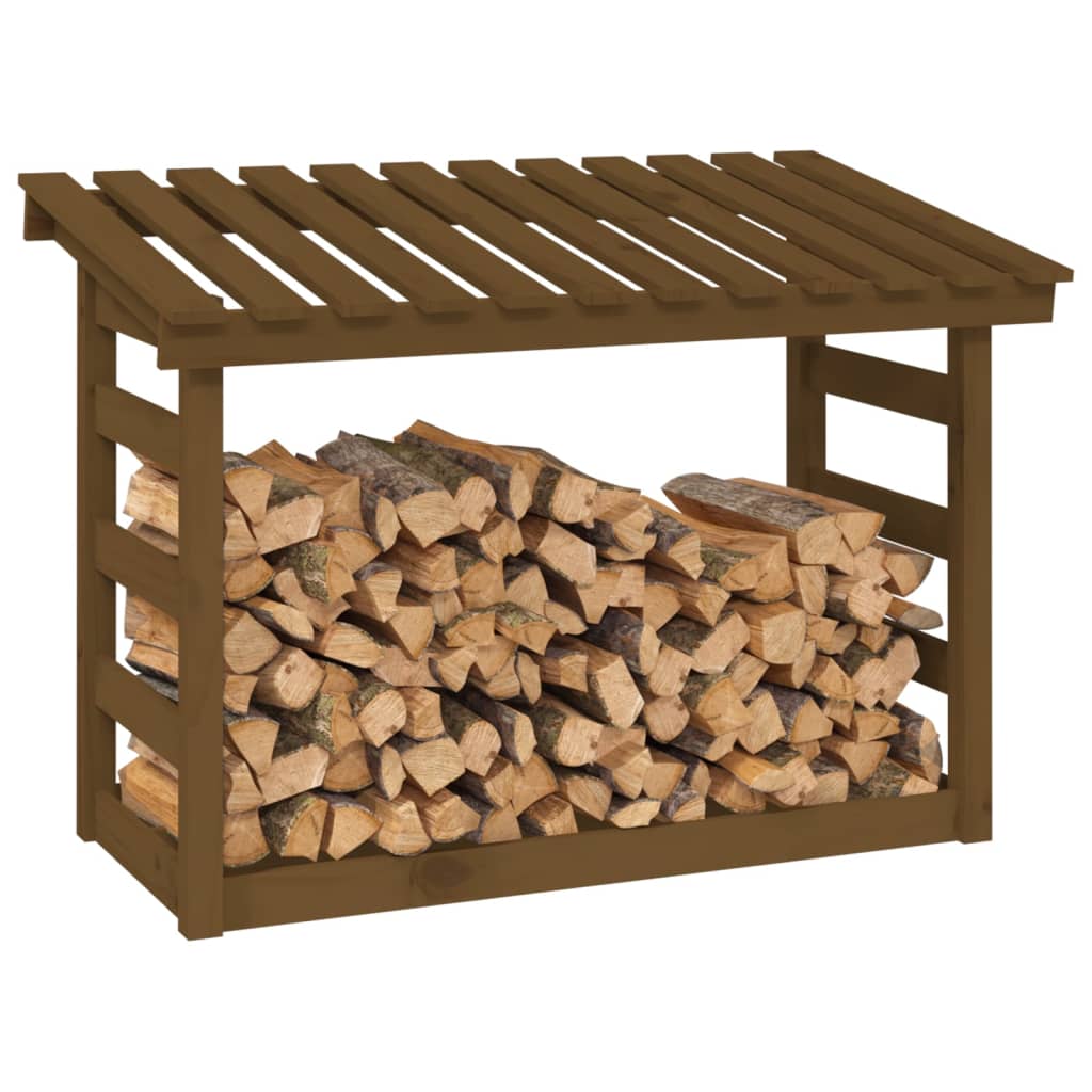 Rastel lemne de foc, maro miere, 108x64,5x78 cm, lemn masiv pin - Lando
