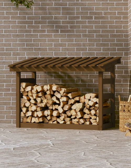 Încărcați imaginea în vizualizatorul Galerie, Rastel lemne de foc, maro miere, 108x64,5x78 cm, lemn masiv pin - Lando
