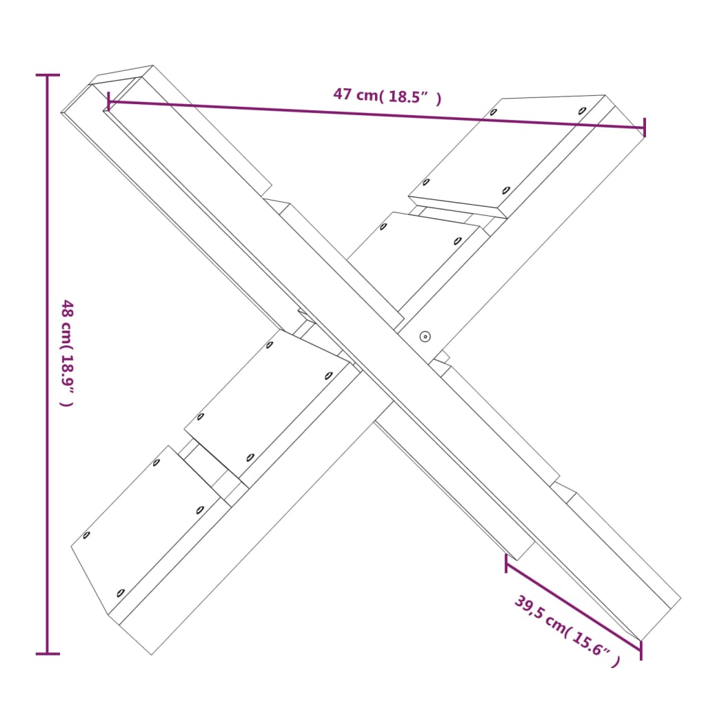 Suport pentru bușteni 47x39,5x48 cm lemn masiv de pin - Lando