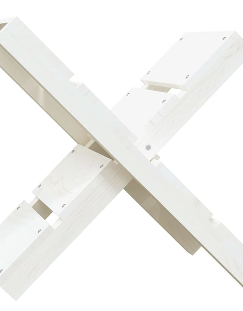 Загрузите изображение в средство просмотра галереи, Suport pentru bușteni alb 47x39,5x48 cm lemn masiv de pin Lando - Lando
